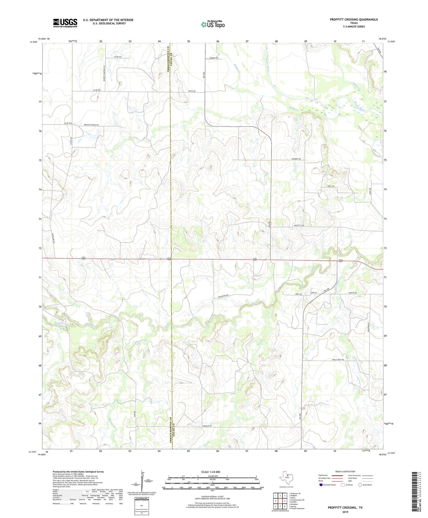 Proffitt Crossing Texas US Topo Map Image