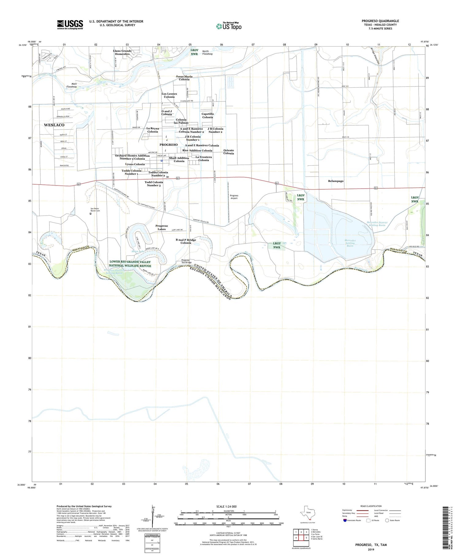Progreso Texas US Topo Map Image