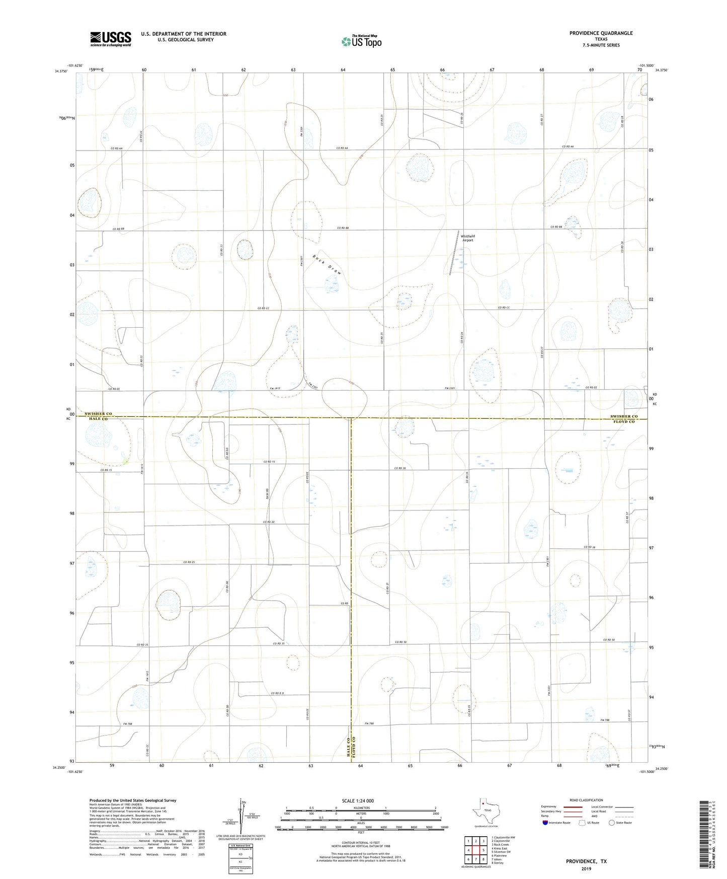 Providence Texas US Topo Map Image