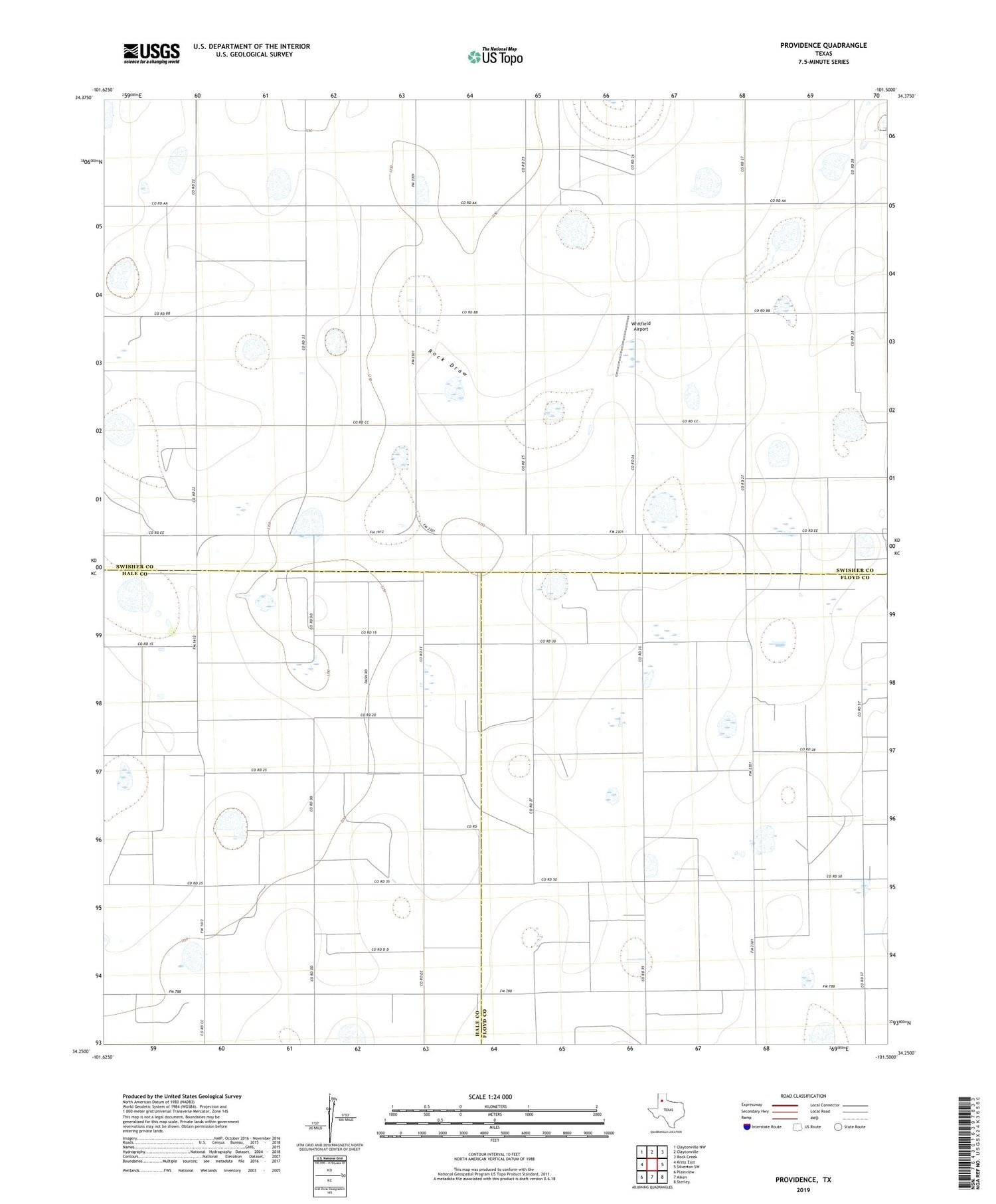 Providence Texas US Topo Map Image