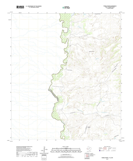 Pueblo Nuevo Texas US Topo Map Image