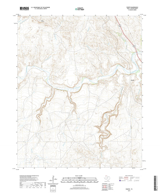 Puente Texas US Topo Map Image
