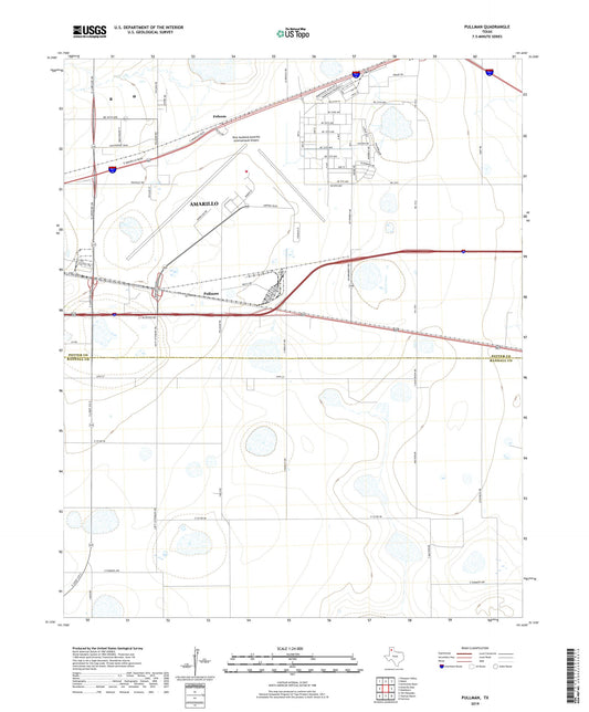 Pullman Texas US Topo Map Image