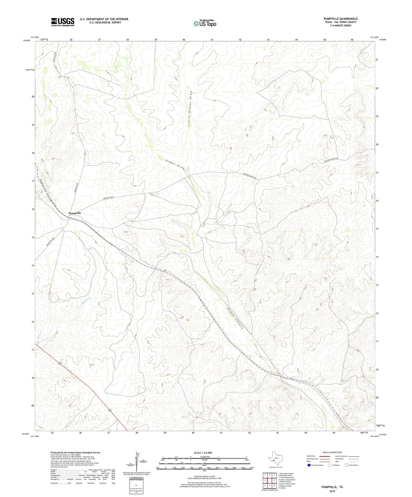 Pumpville Texas US Topo Map Image