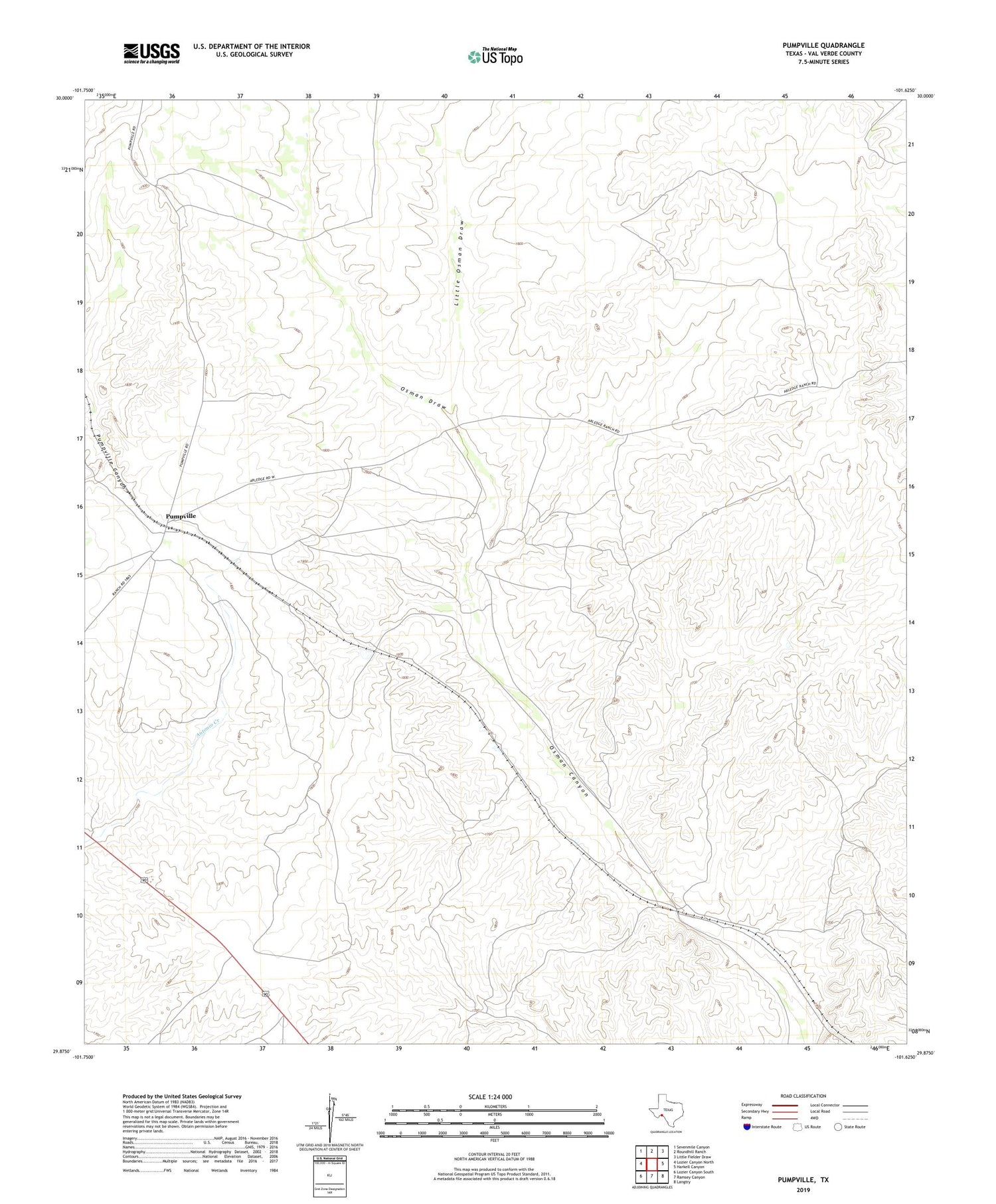 Pumpville Texas US Topo Map Image