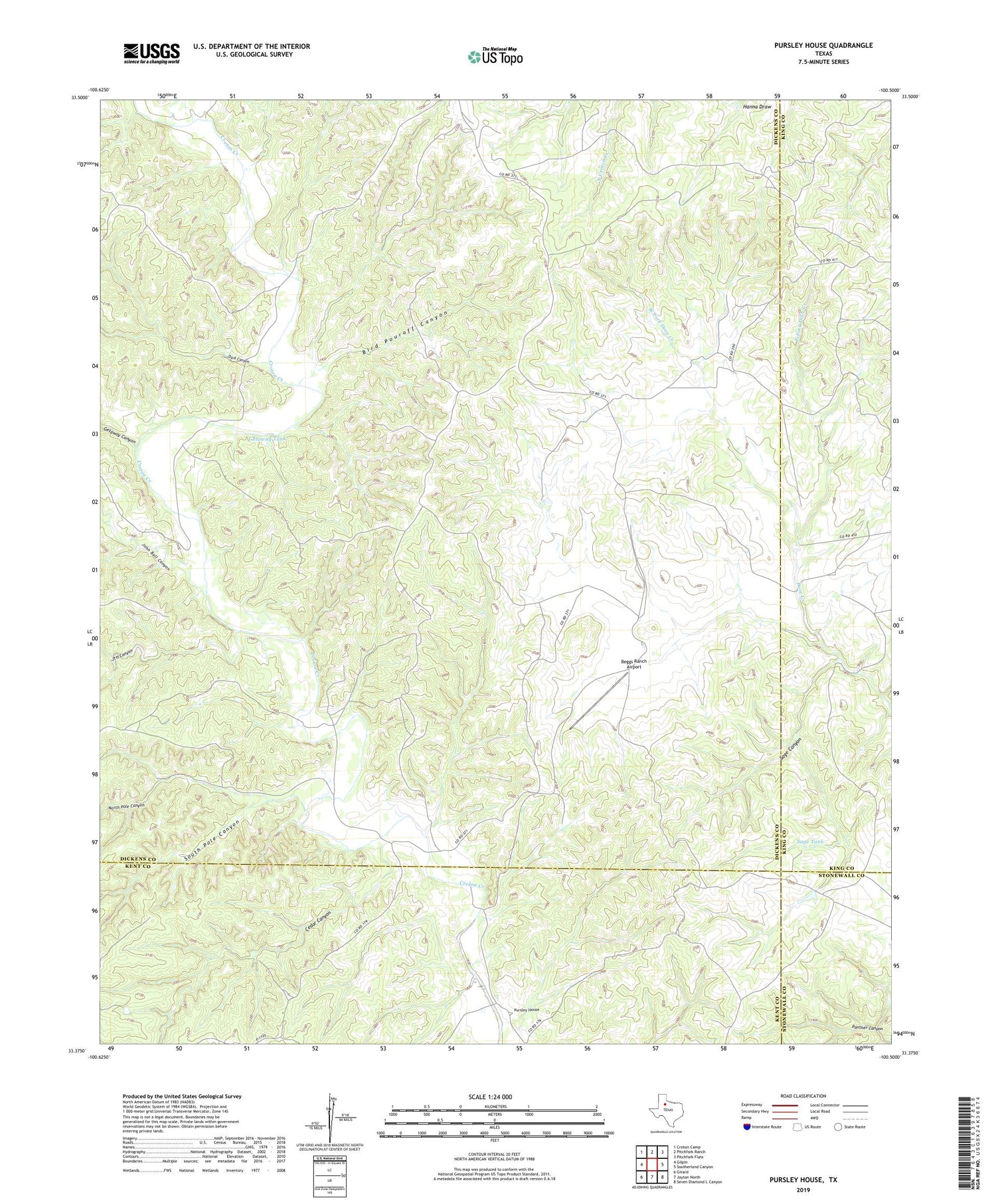 Pursley House Texas US Topo Map Image