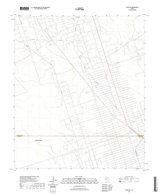 Pyote NE Texas US Topo Map Image