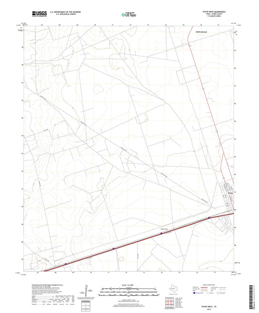 Pyote West Texas US Topo Map Image