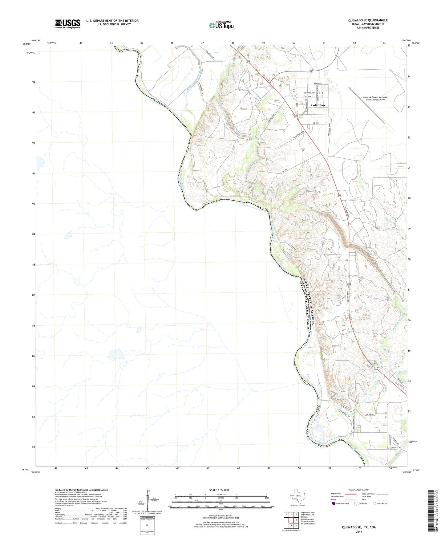 Quemado SE Texas US Topo Map Image
