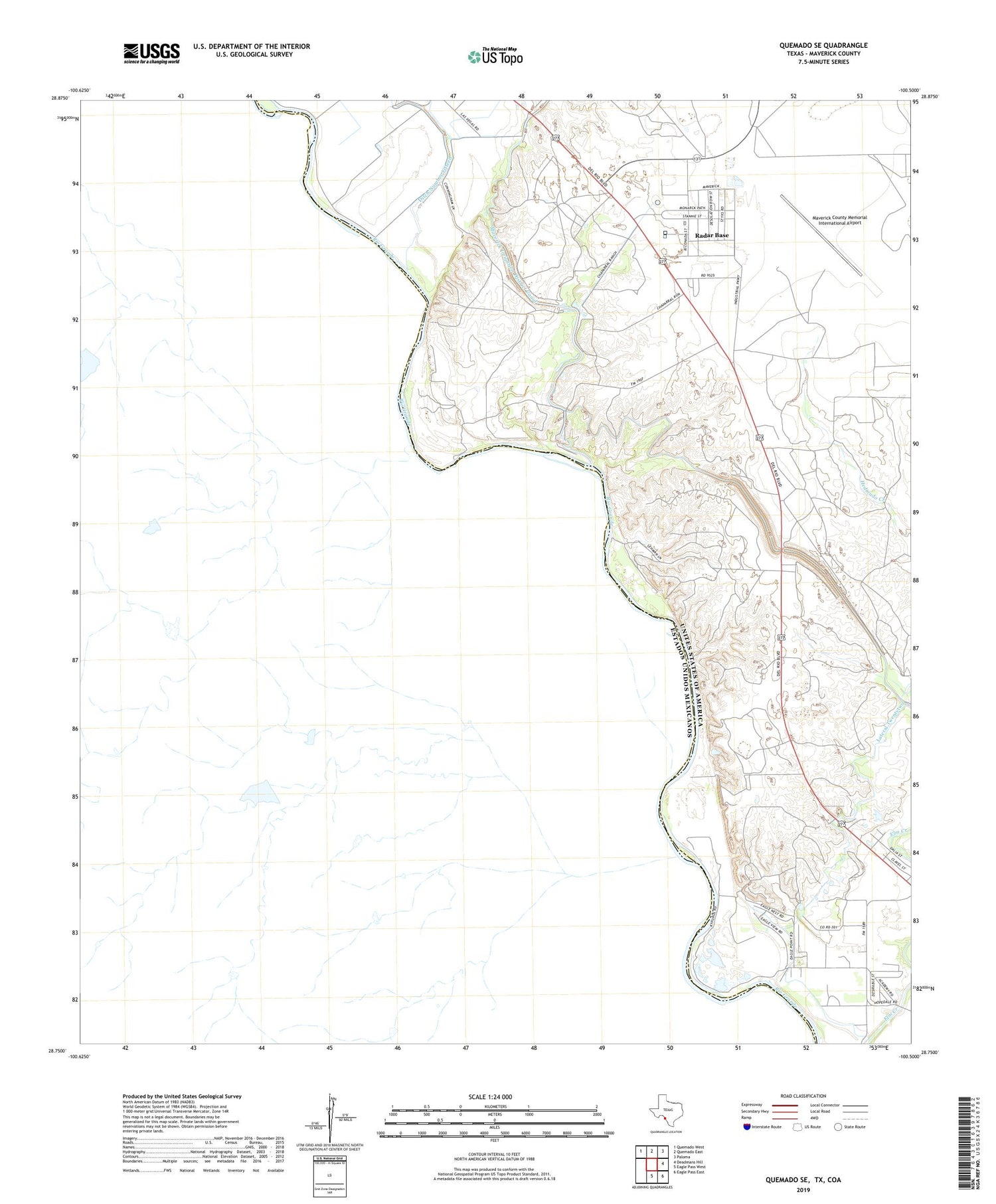 Quemado SE Texas US Topo Map Image