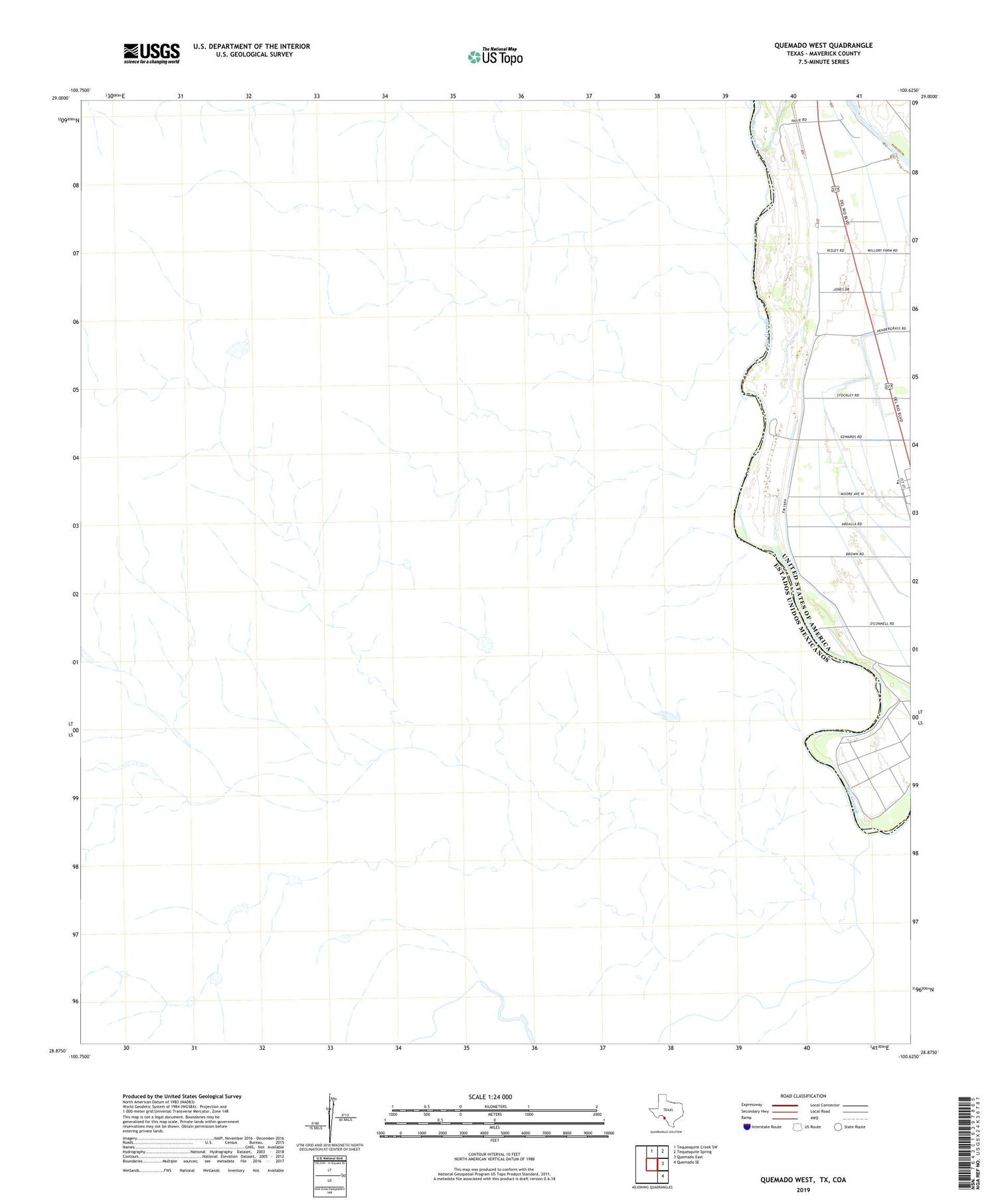 Quemado West Texas US Topo Map Image