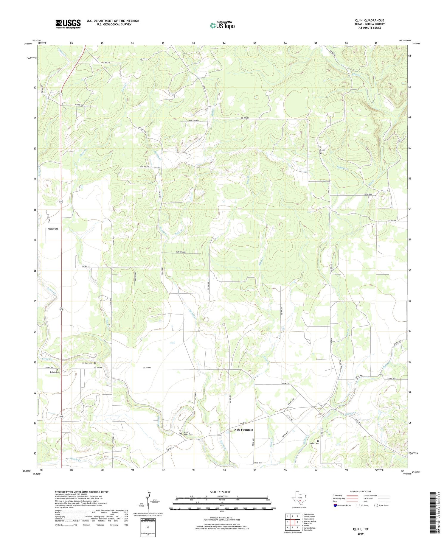 Quihi Texas US Topo Map Image