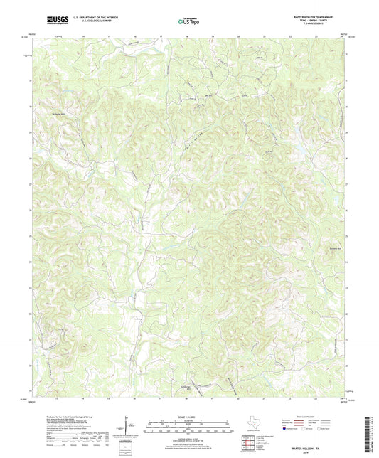 Rafter Hollow Texas US Topo Map Image