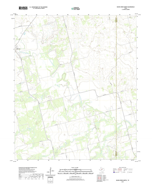 Raven Creek North Texas US Topo Map Image