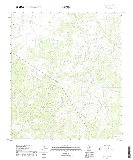 Ray Lake NW Texas US Topo Map Image