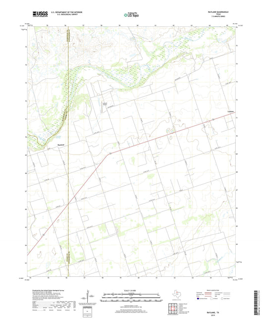 Rayland Texas US Topo Map Image