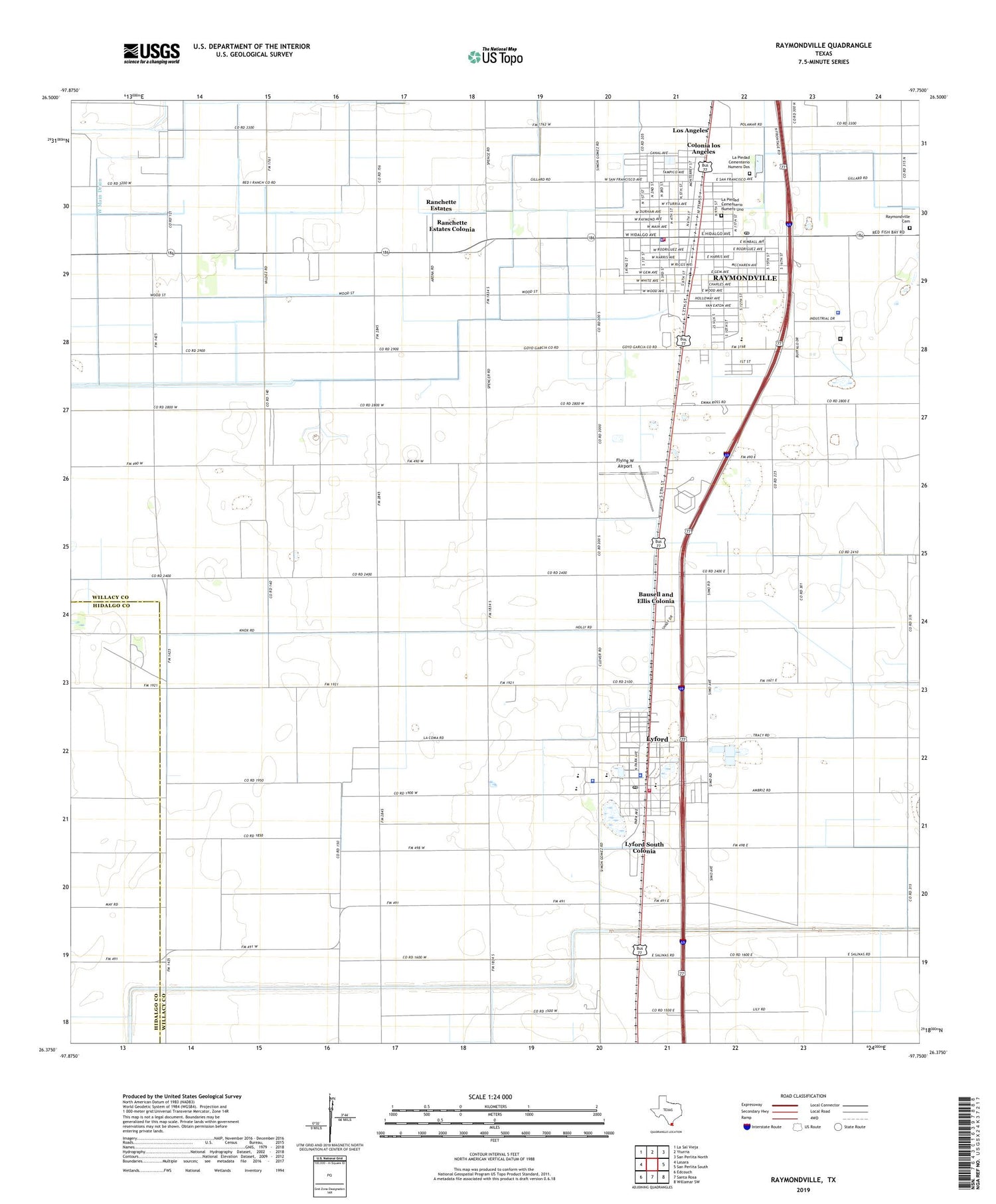 Raymondville Texas US Topo Map Image