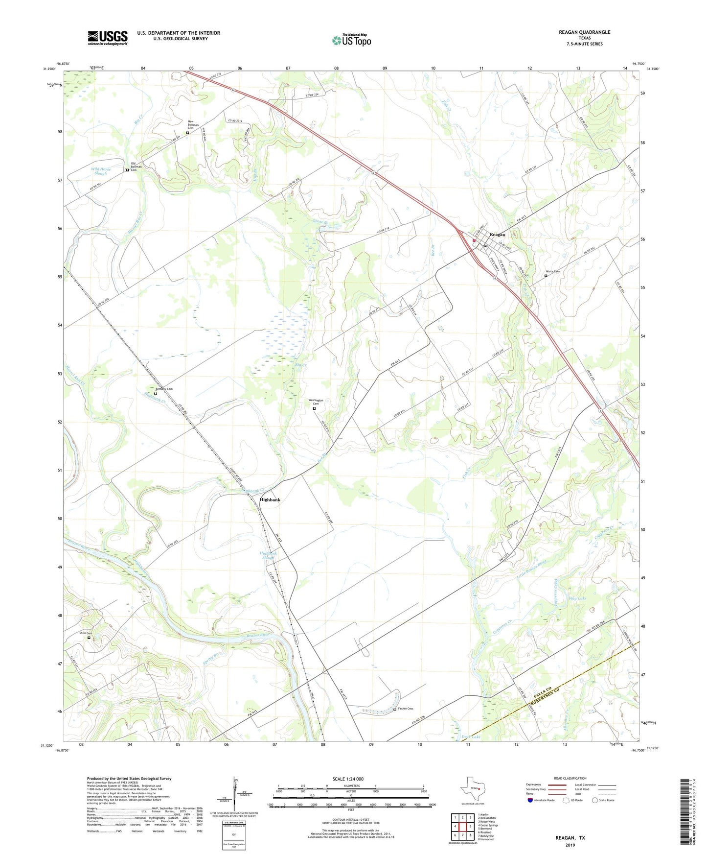Reagan Texas US Topo Map Image