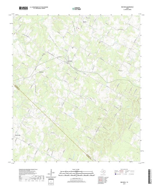 Red Rock Texas US Topo Map Image