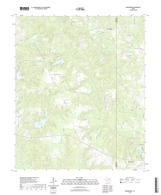 Rhonesboro Texas US Topo Map Image