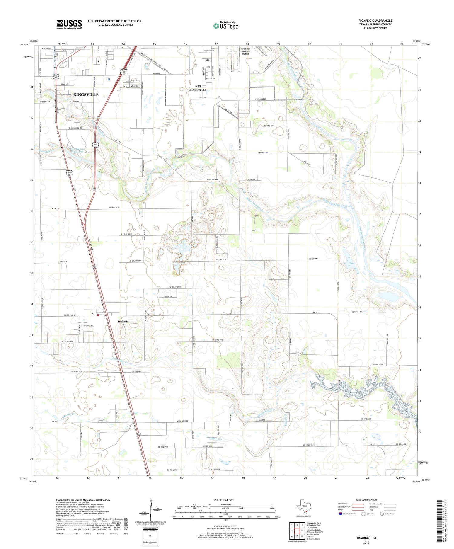 Ricardo Texas US Topo Map Image