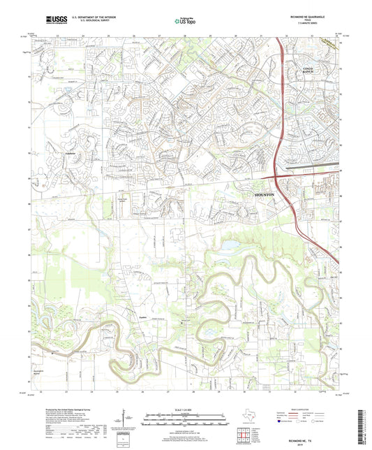 Richmond NE Texas US Topo Map Image