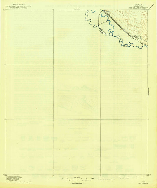 Historic 1896 Rio Grande Texas 30'x30' Topo Map Image