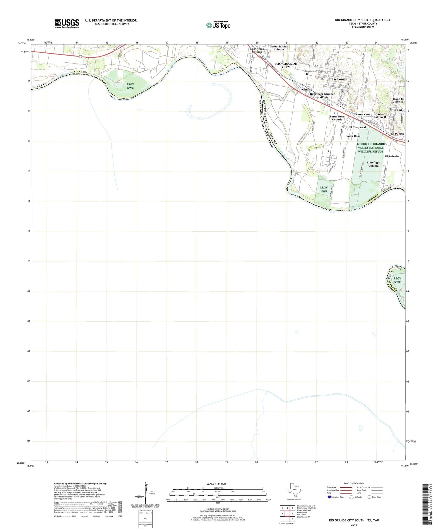 Rio Grande City South Texas US Topo Map Image