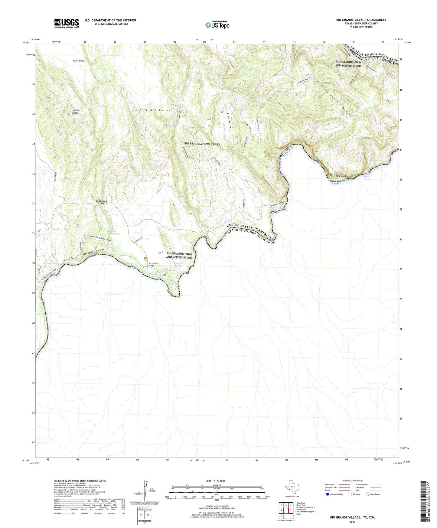 Rio Grande Village Texas US Topo Map Image