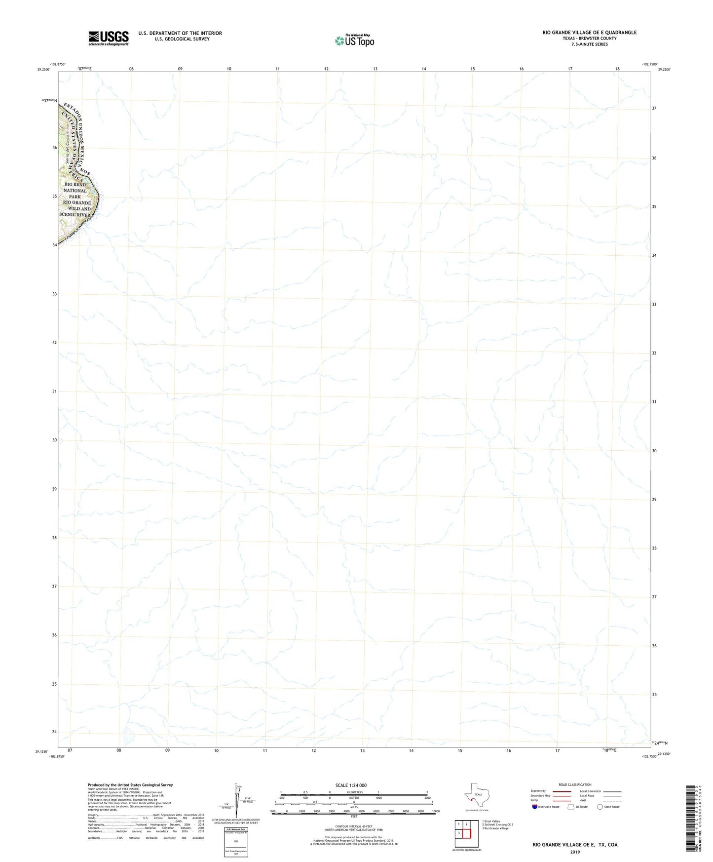 Rio Grande Village OE E Texas US Topo Map Image