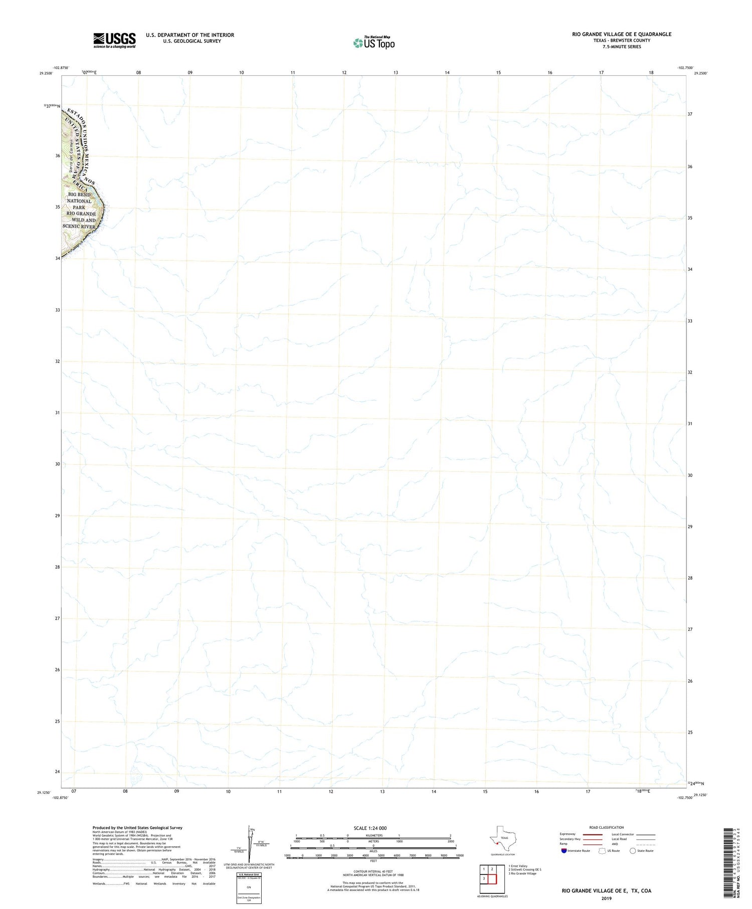 Rio Grande Village OE E Texas US Topo Map Image