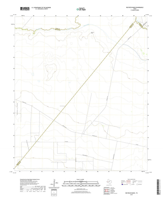 Rio Pecos Ranch Texas US Topo Map Image
