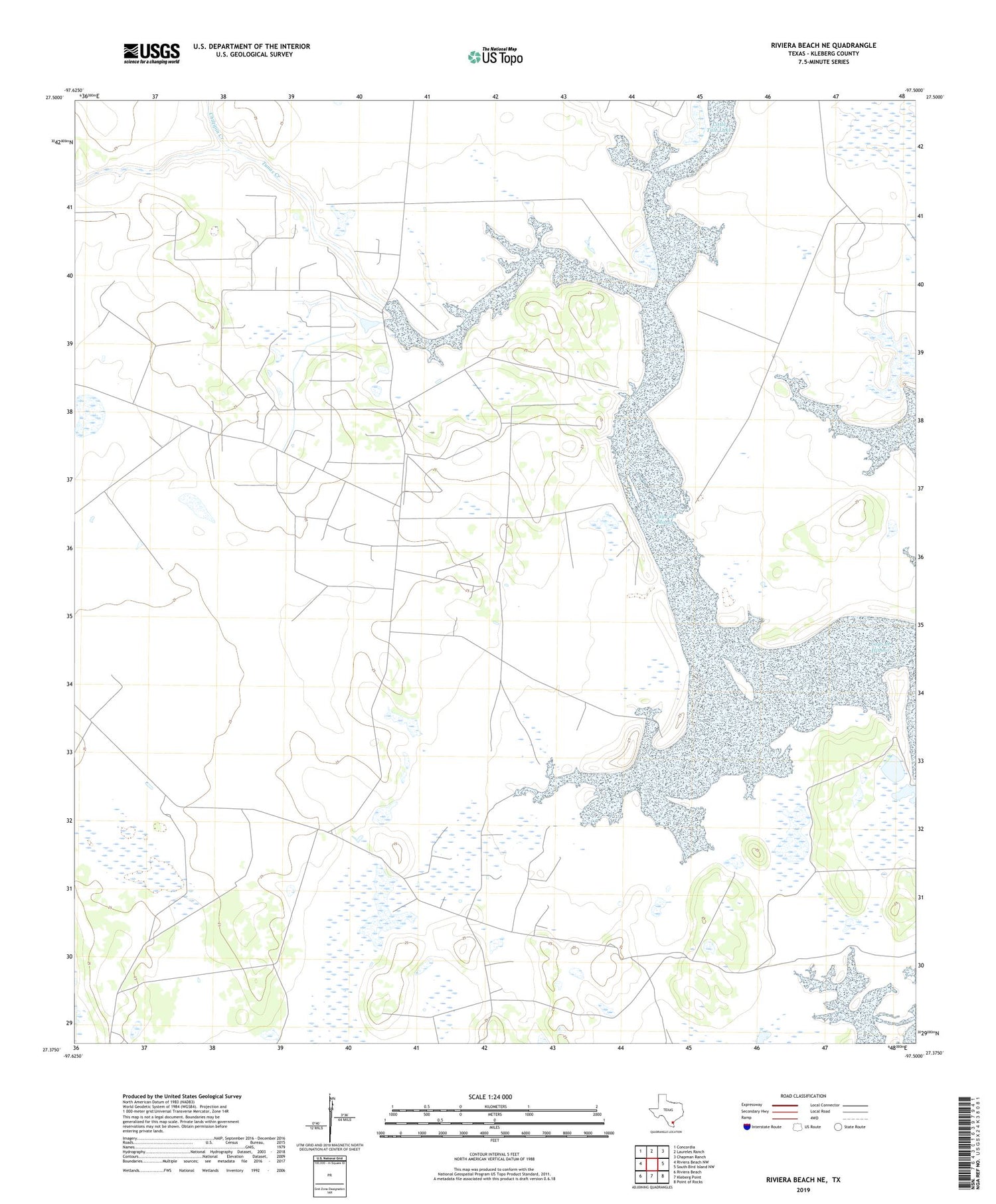 Riviera Beach NE Texas US Topo Map Image