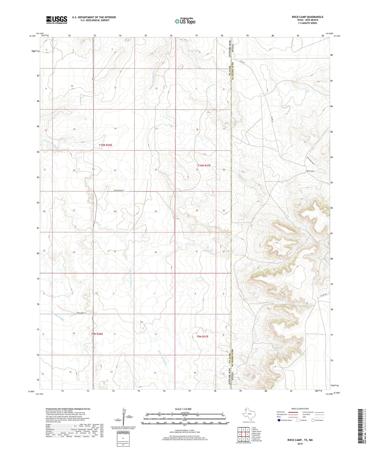 Rock Camp Texas US Topo Map Image
