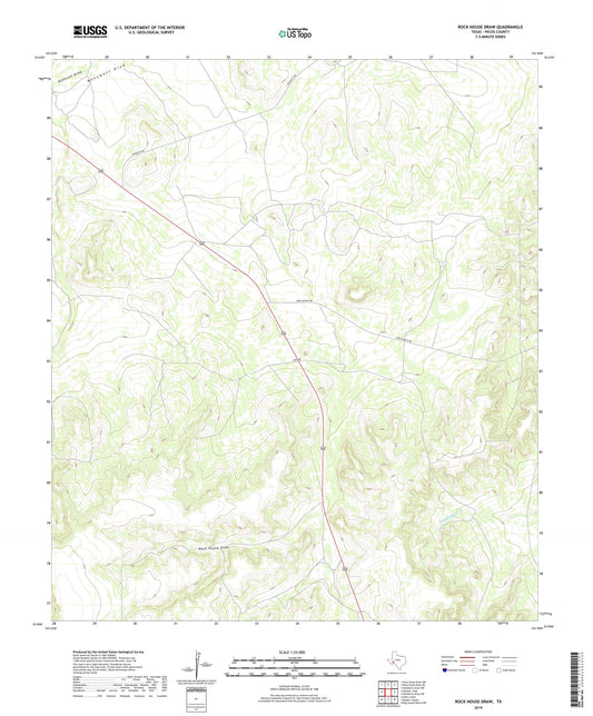 Rock House Draw Texas US Topo Map Image