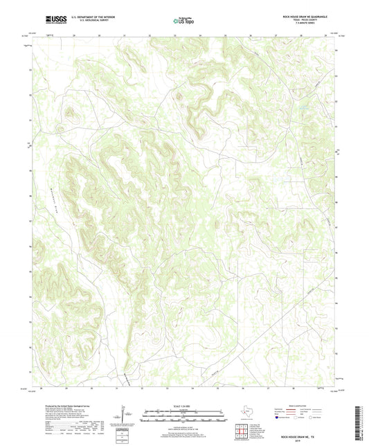 Rock House Draw NE Texas US Topo Map Image