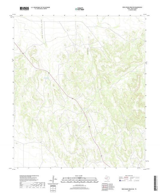 Rock House Draw NW Texas US Topo Map Image