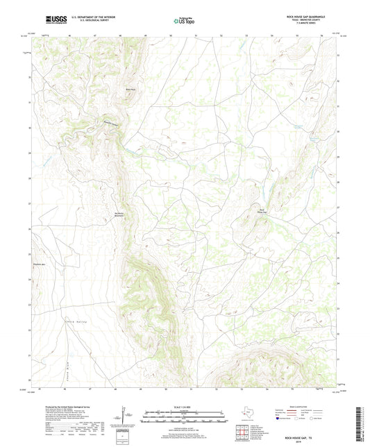 Rock House Gap Texas US Topo Map Image