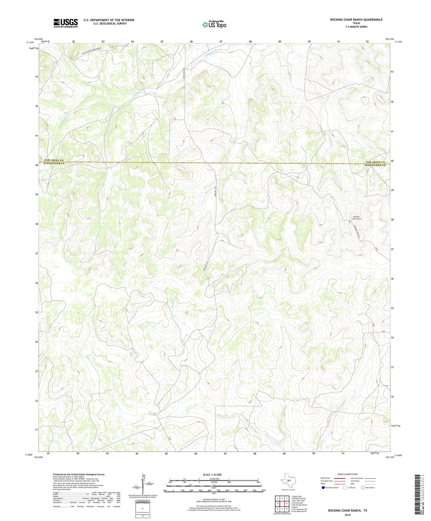 Rocking Chair Ranch Texas US Topo Map Image