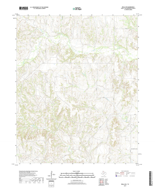 Rolla SW Texas US Topo Map Image