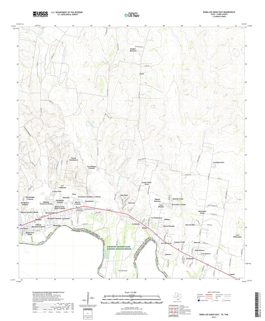 Roma-Los Saenz East Texas US Topo Map Image