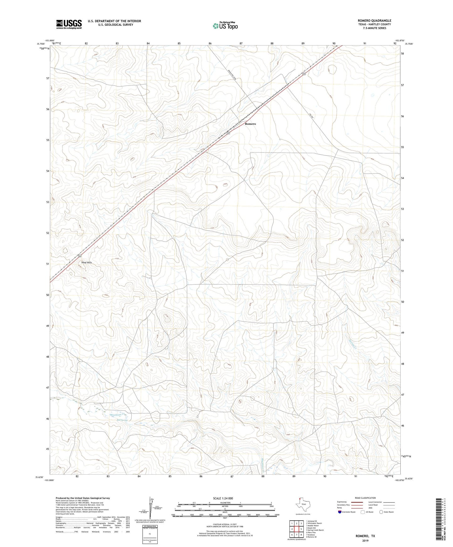 Romero Texas US Topo Map Image