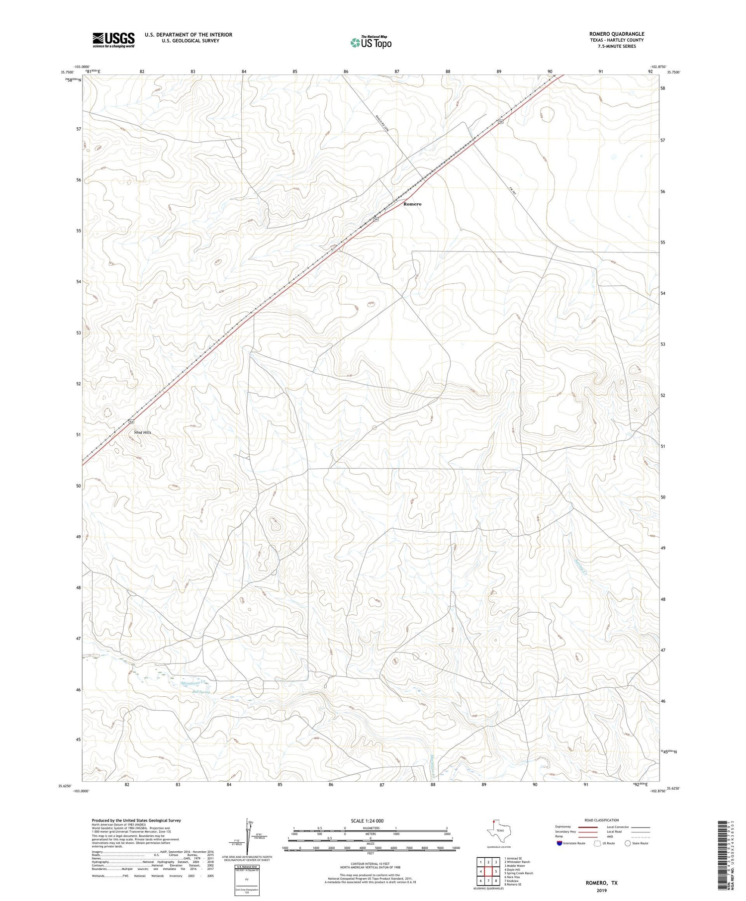 Romero Texas US Topo Map Image