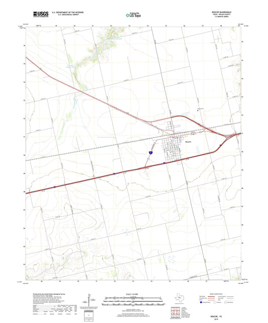 Roscoe Texas US Topo Map Image