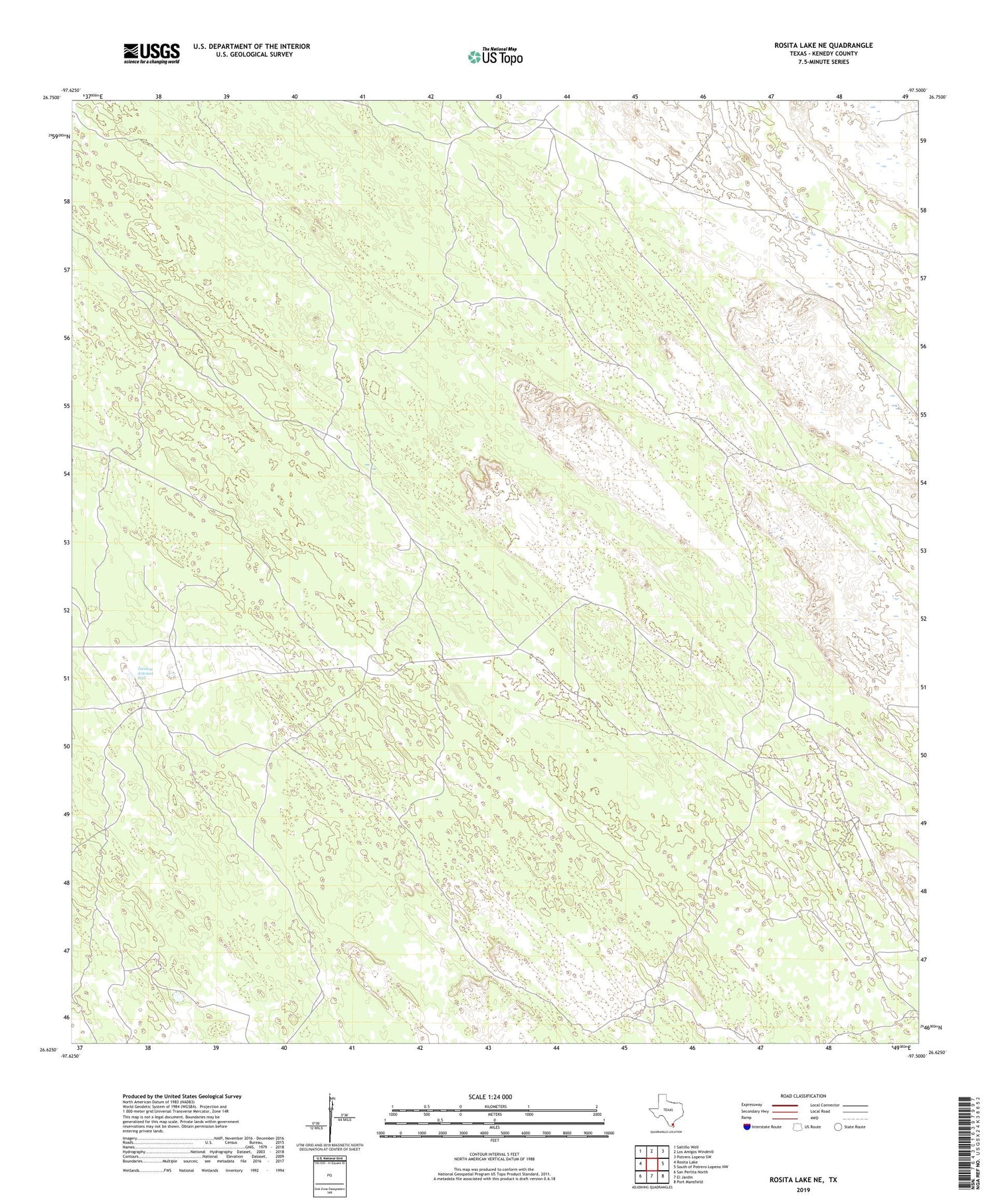 Rosita Lake NE Texas US Topo Map Image