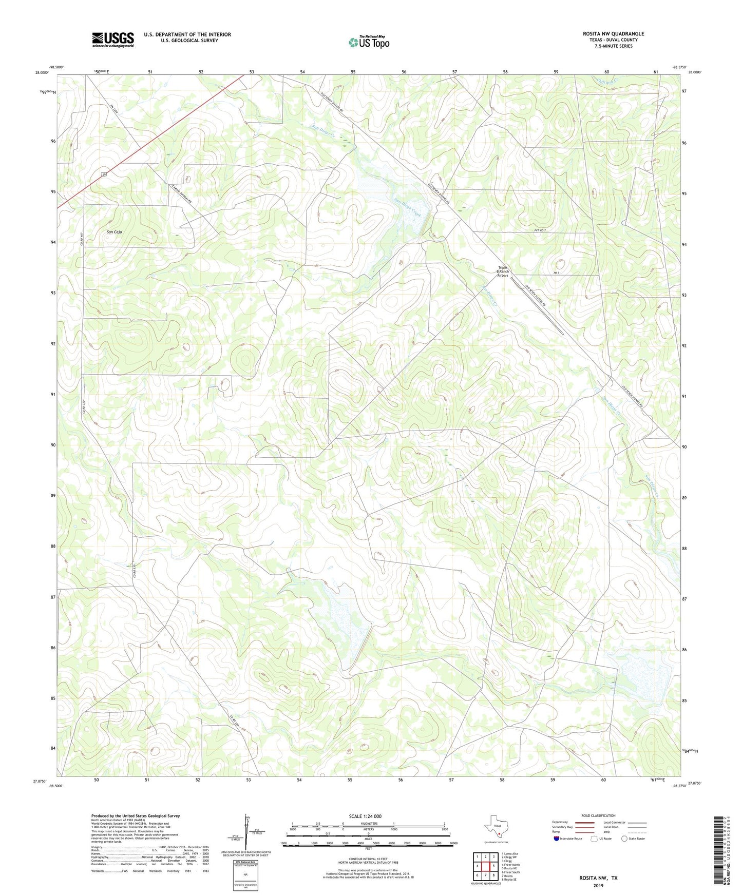 Rosita NW Texas US Topo Map Image