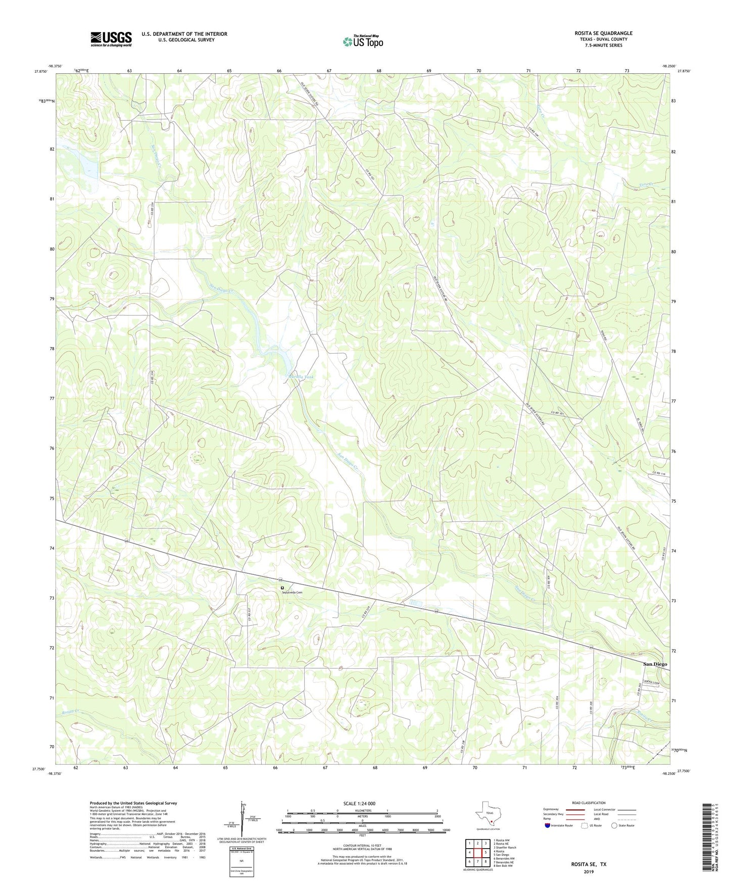 Rosita SE Texas US Topo Map Image