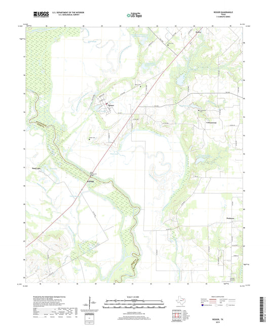 Rosser Texas US Topo Map Image