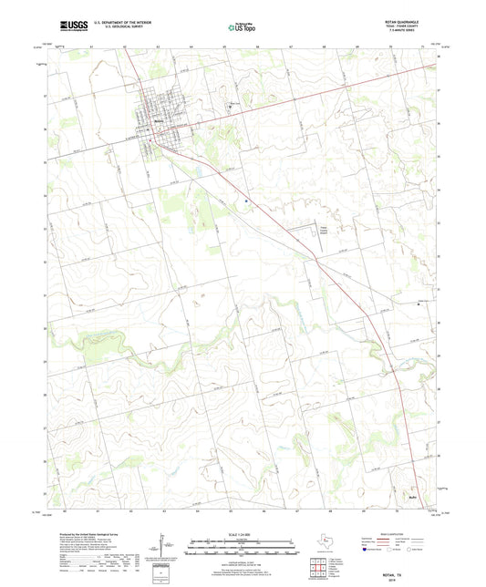 Rotan Texas US Topo Map Image