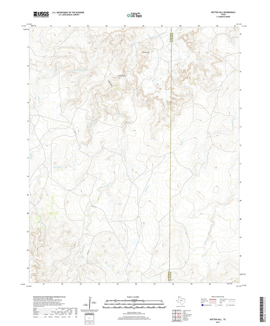 Rotten Hill Texas US Topo Map Image
